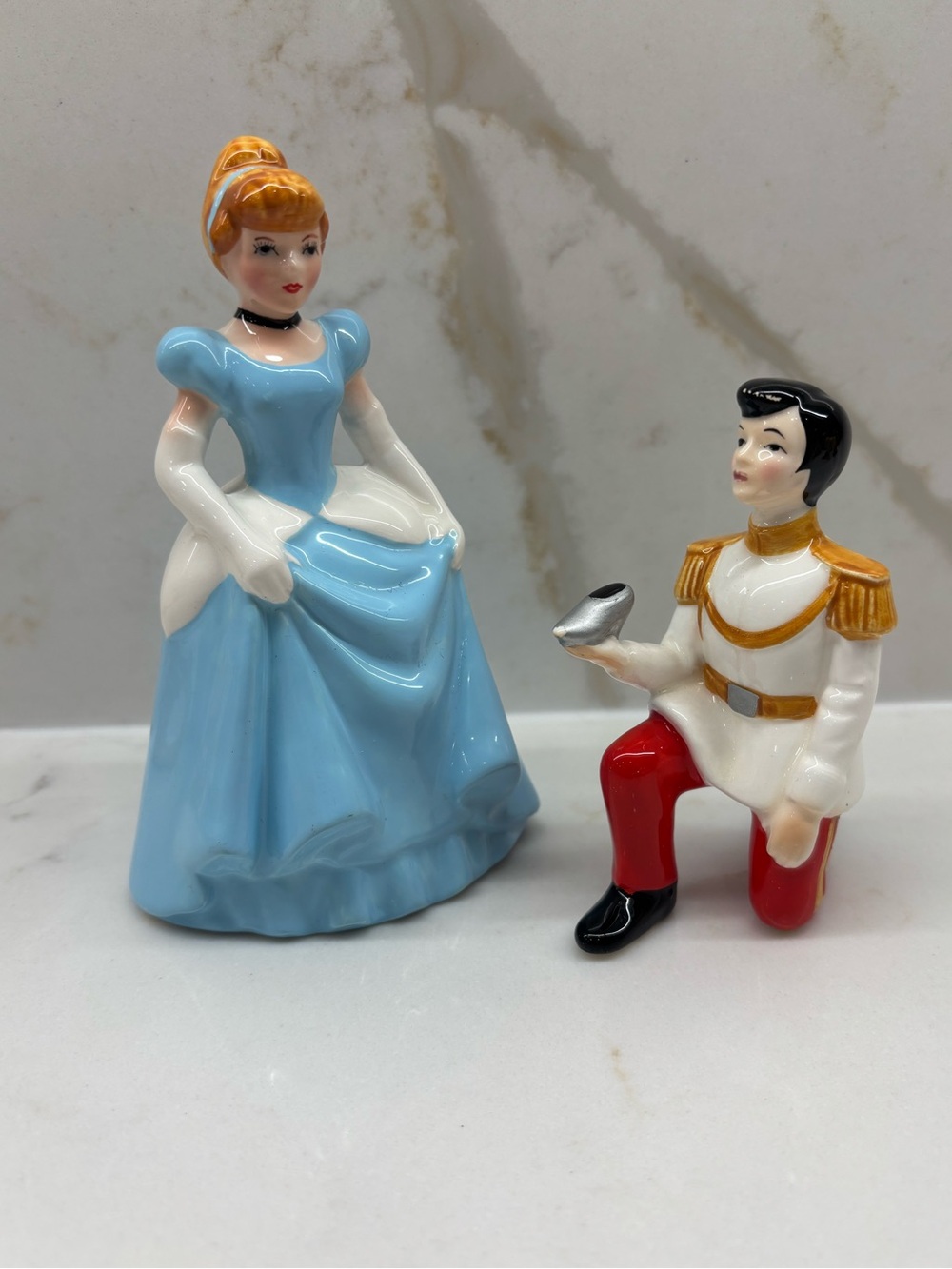 Vintage Walt Disney Productions Cinderella & Prince Charming Japan Figurines
